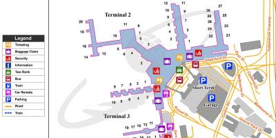 Karte von Melbourne airport terminals