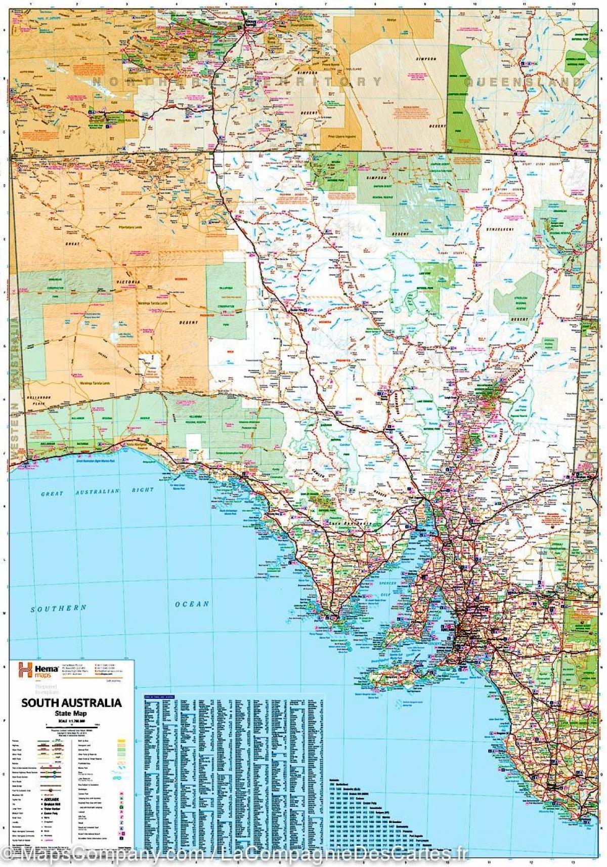 Karte von Süd-Australien