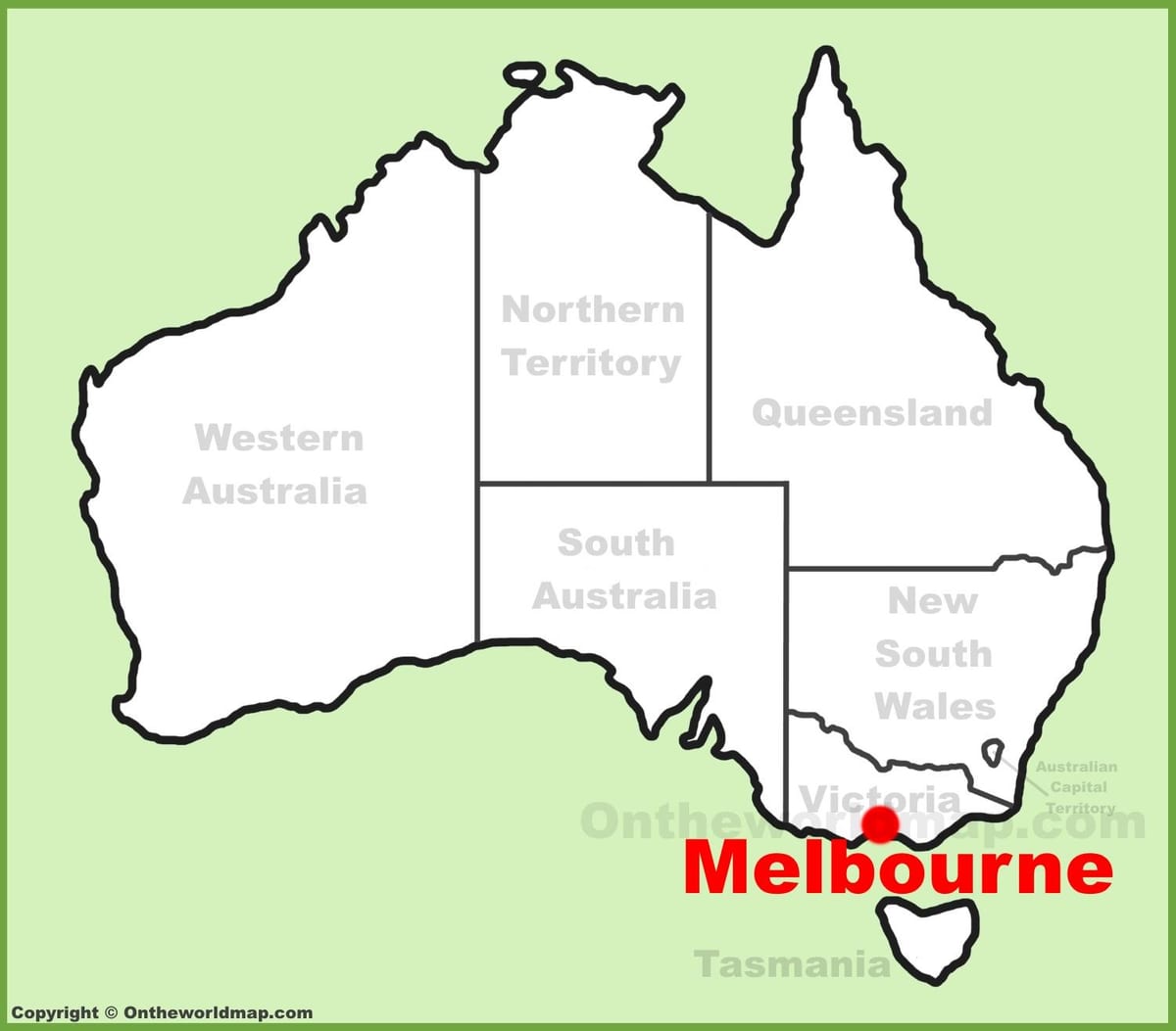 Karte Melbourne, Australien