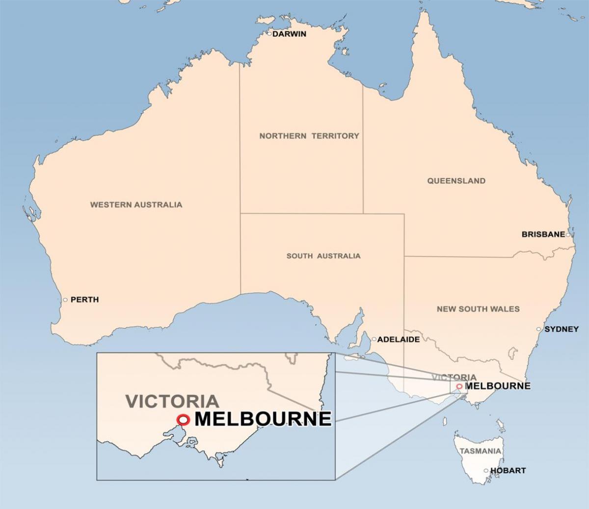 Karte von Melbourne, Australien