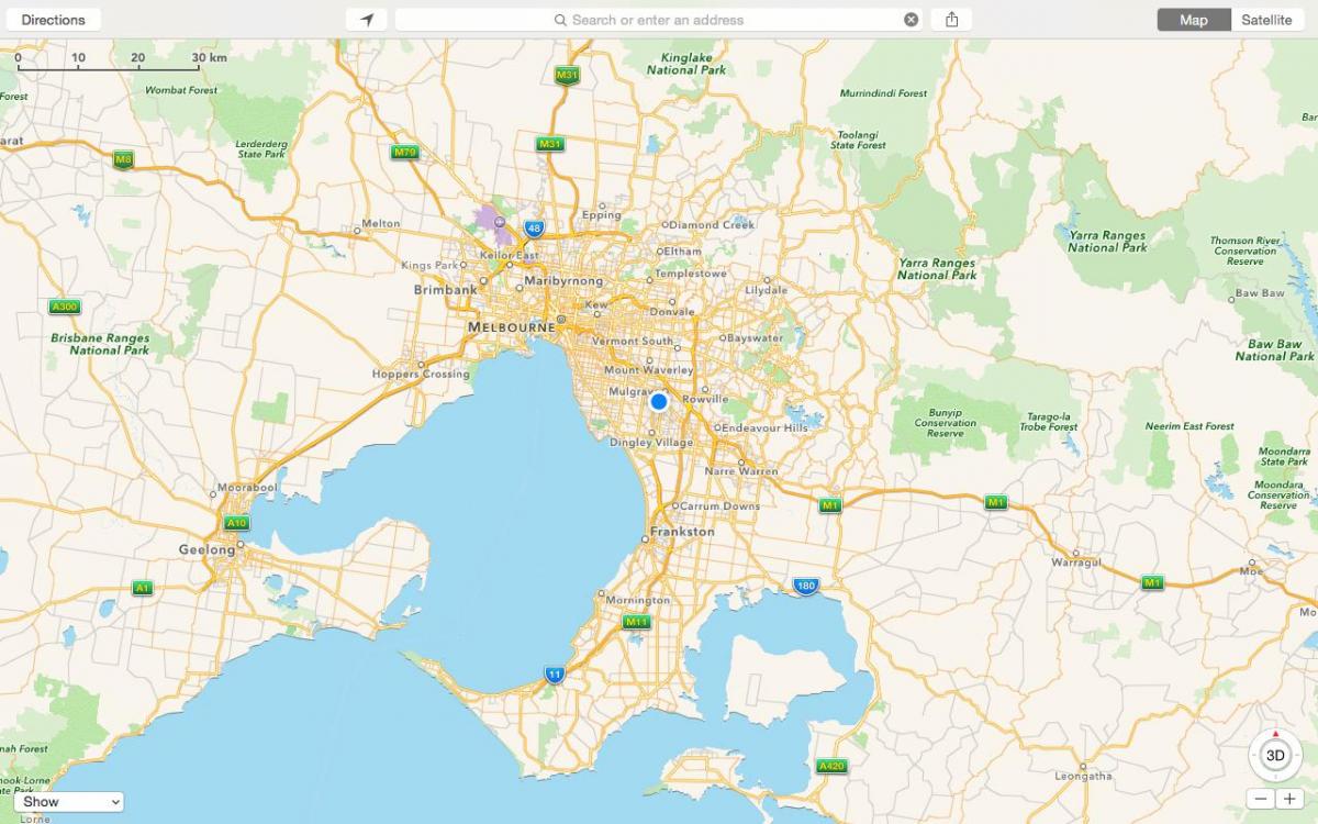 Karte von Melbourne und Vororten