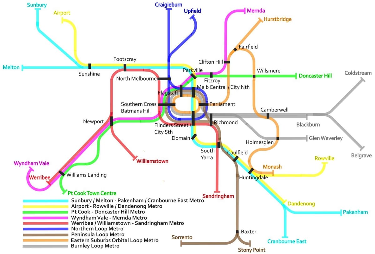 U-Bahn-Karte Melbourne