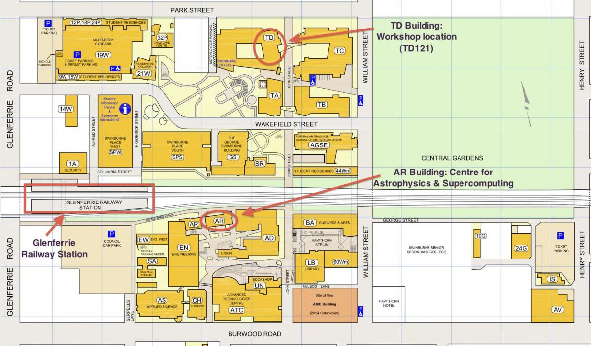 Karte von Swinburne campus
