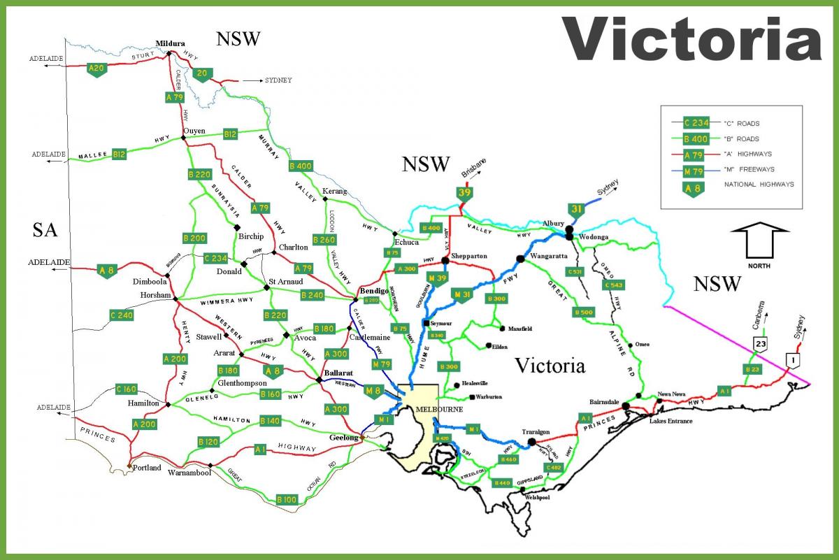 Landkarte Victoria Australien