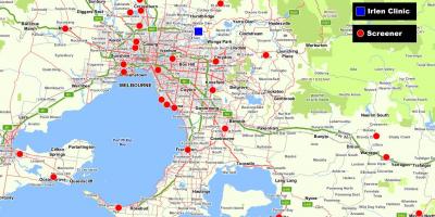 Karte von greater Melbourne