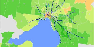 Karte von Melbourne cbd