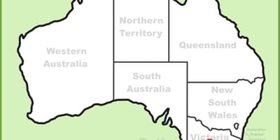 Karte Melbourne, Australien